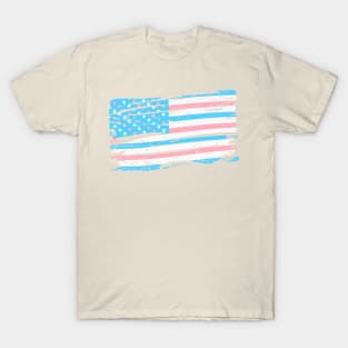 Transgender USA Vintage-Look Flag Design T-Shirt